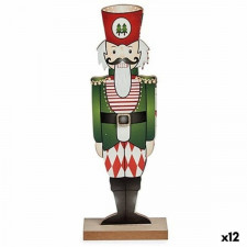 Figurka Dekoracyjna Cascanueces Biały Czerwony Kolor Zielony Drewno 6 x 30,5 x 11 cm (12 Sztuk)