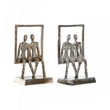 Figurka Dekoracyjna DKD Home Decor 18 x 12 x 32 cm Szampan Czarny Para (2 Sztuk)