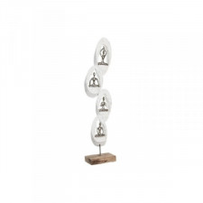 Figurka Dekoracyjna DKD Home Decor 18 x 9 x 69 cm Brązowy Aluminium Biały Drewno mango Yoga