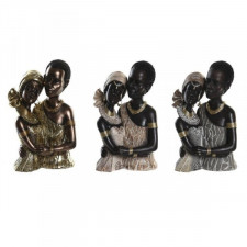 Figurka Dekoracyjna DKD Home Decor 20 x 14,5 x 33 cm Beżowy Złoty Brązowy Kolonialny Afrykanka (3 Cz