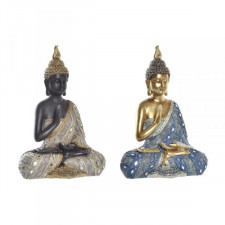 Figurka Dekoracyjna DKD Home Decor 24 x 12 x 34 cm Niebieski Złoty Brązowy Budda Orientalny (2 Sztuk