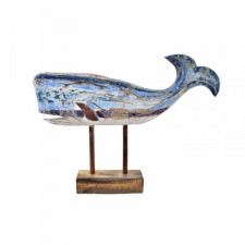 Figurka Dekoracyjna DKD Home Decor 40 x 10 x 30 cm Niebieski Brązowy Wieloryba