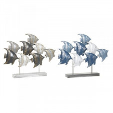 Figurka Dekoracyjna DKD Home Decor 56 x 8,3 x 46 cm Niebieski Turkusowy Biały Spirale Śródziemnomors