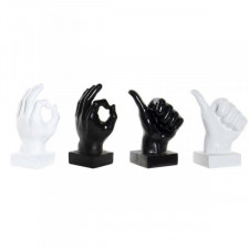 Figurka Dekoracyjna DKD Home Decor Biały Czarny Wielokolorowy Ręka 14 x 9 x 21 cm (4 Sztuk)