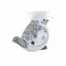 Figurka Dekoracyjna DKD Home Decor Biały Srebrzysty Żywica Ptak Romantyczny 15 x 9 x 12 cm
