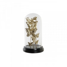 Figurka Dekoracyjna DKD Home Decor Szkło Czarny Złoty Metal Motyle (18,5 x 18,5 x 32,5 cm)