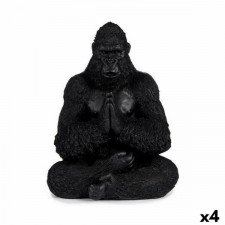 Figurka Dekoracyjna Goryl Yoga Czarny 16 x 28 x 22 cm (4 Sztuk)