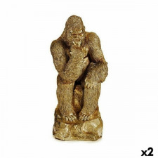 Figurka Dekoracyjna Goryl Złoty 20,5 x 47 x 23,5 cm (2 Sztuk)