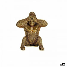 Figurka Dekoracyjna Goryl Złoty Żywica (9 x 18 x 17 cm)