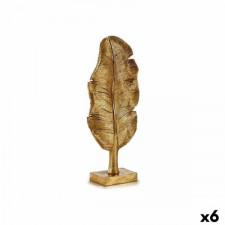 Figurka Dekoracyjna Liść roślin Złoty 8 x 43,5 x 17 cm (6 Sztuk)
