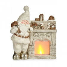 Figurka Dekoracyjna Święty Mikołaj Światło LED 16 x 44 x 35 cm Biały Polyresin