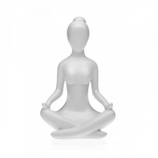 Figurka Dekoracyjna Versa Biały Yoga 12 x 20 x 10 cm Żywica