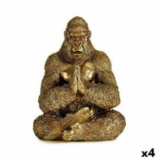 Figurka Dekoracyjna Yoga Goryl Złoty 16 x 27,5 x 22 cm (4 Sztuk)