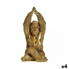 Figurka Dekoracyjna Yoga Goryl Złoty 17 x 36 x 19,5 cm (4 Sztuk)