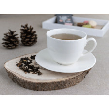 filiżanka do kawy i herbaty ze spodkiem porcelanowa altom design ecru 200 ml