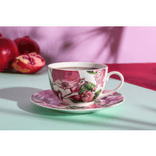 filiżanka do kawy i herbaty ze spodkiem porcelanowa altom design hibiskus 200 ml
