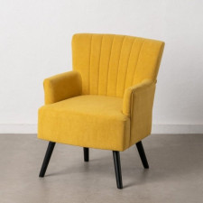 Fotel 63 x 50 x 83 cm Tkanina syntetyczna Drewno Żółty
