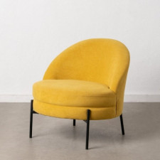 Fotel 71 x 73 x 72 cm Tkanina syntetyczna Drewno Żółty