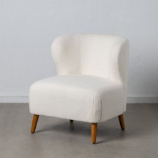 Fotel 72 x 78 x 82 cm Drewno kauczukowe Biały
