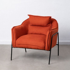 Fotel 76,5 x 70 x 74 cm Tkanina syntetyczna Metal Pomarańczowy