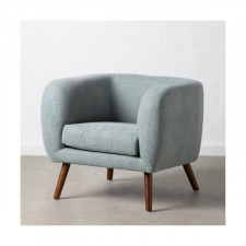 Fotel 81 x 73 x 70 cm Tkanina syntetyczna Niebieski Drewno