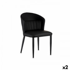 Fotel Okrągły Czarny Stal 51 x 83,5 x 54 cm (2 Sztuk)