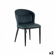 Fotel Okrągły Niebieski Czarny Stal 51 x 83,5 x 54 cm (2 Sztuk)