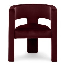 Fotel tapicerowany Alpah burgundowy, welurowy
