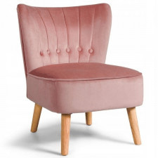 fotel tapicerowany do salonu różowy