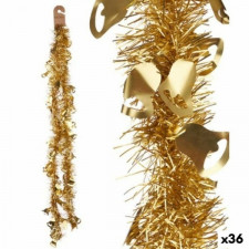 Girlanda Bożonarodzeniowa Łańcuch Okapy Złoty Plastikowy 12 x 12 x 200 cm (36 Sztuk)
