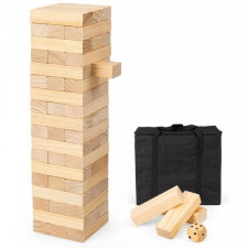 gra zręcznościowa wieża z 54 drewnianych klocków
