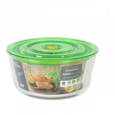 Hermetyczne pudełko na lunch Kitchen Tropic Air Przezroczysty Kolor Zielony Szkło borokrzemowe 1,65 