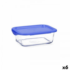 Hermetyczne pudełko na lunch Luminarc Keep'n Niebieski Szkło (6 Sztuk) (820 ml)