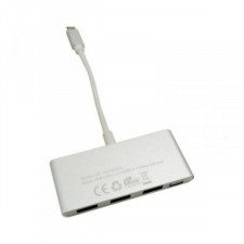 HUB USB C CoolBox COO-HUC3U3PD Aluminium Biały