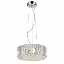 Italux bradley p0360-05b-f4ac lampa wisząca okrągła zwis oprawa kryształowa 5x42w led chrom glamour