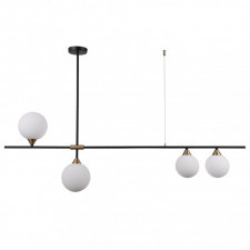 italux pnd-9152-4-opal belmonte 4x25w lampa wisząca czarny/mosiężny/biały