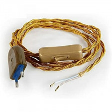 Kabel zasilający EDM Włącznik światła Sznurek 2 m