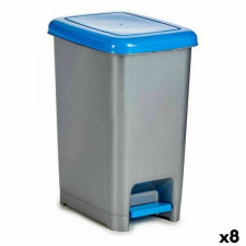 Kosz na śmieci do recyklingu Z pedałem Niebieski Plastikowy (8 Sztuk)