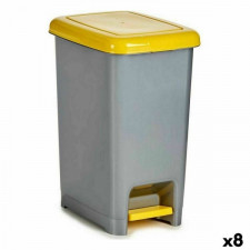 Kosz na śmieci do recyklingu Z pedałem Żółty Plastikowy (8 Sztuk)