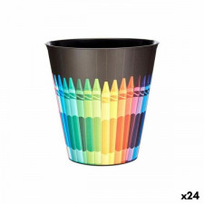 Kosz na Śmieci Wielokolorowy Ołówki Plastikowy (10 L) (24 Sztuk)