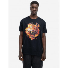 Koszulka Z Krótkim Rękawem Męska Czarna MyStars Fire Tiger