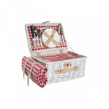Koszyk DKD Home Decor Picnic Czerwony Biały wiklinowy (40 x 28 x 20 cm)