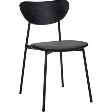Krzesła Must czarne z tapicerowanym siedziskiem 2 szt.