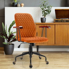 Krzesło biurowe obrotowe z podłokietnikami pomarańczowe