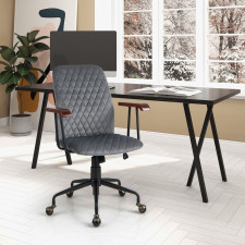 Krzesło biurowe obrotowe z podłokietnikami szare