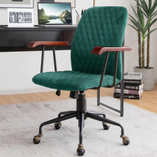 Krzesło biurowe obrotowe z podłokietnikami zielone