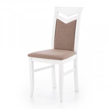 Krzesło Citrone, drewno lite bukowe białe, tkanina Inari 23 beżowa