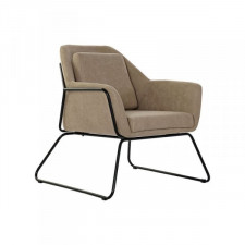 Krzesło DKD Home Decor 75 x 76 x 81 cm Czarny Beżowy Metal