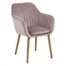 Krzesło do salonu emily różowe welur