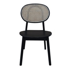 krzesło drewniane alison, czarne/rattan
